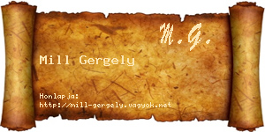 Mill Gergely névjegykártya