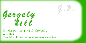 gergely mill business card